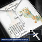 Granddaughter Gift Engraved Cross Necklace - Mallard Moon Gift Shop