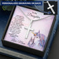 To My Daughter Engraved Cross Necklace Unicorn Message Card - Mallard Moon Gift Shop