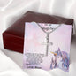 Daughter Personalized Cross Pendant Necklace with Unicorn Message Card and Gift Box - Mallard Moon Gift Shop