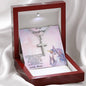 Daughter Personalized Cross Pendant Necklace with Unicorn Message Card and Gift Box - Mallard Moon Gift Shop