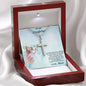 Daughter Personalized Cross Pendant Necklace with Cat Message Card and Gift Box - Mallard Moon Gift Shop