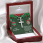 Merry Christmas to Daughter Personalized Cross Pendant Necklace - Mallard Moon Gift Shop