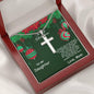 Merry Christmas to Daughter Personalized Cross Pendant Necklace - Mallard Moon Gift Shop