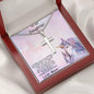 Daughter Personalized Cross Pendant Necklace with Unicorn Message Card and Gift Box - Mallard Moon Gift Shop