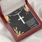 Gift for Daughter Personalized Cross Pendant Necklace Love Mom - Mallard Moon Gift Shop