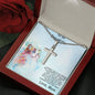 Daughter Personalized Cross Pendant Necklace with Cat Message Card and Gift Box - Mallard Moon Gift Shop