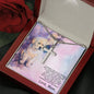 Daughter Personalized Cross Pendant Necklace with Cute Puppy Message Card and Gift Box - Mallard Moon Gift Shop