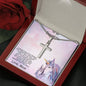 Daughter Personalized Cross Pendant Necklace with Unicorn Message Card and Gift Box - Mallard Moon Gift Shop