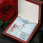 Daughter Personalized Cross Pendant Necklace with Cat Message Card and Gift Box - Mallard Moon Gift Shop