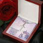 Daughter Personalized Cross Pendant Necklace with Unicorn Message Card and Gift Box - Mallard Moon Gift Shop