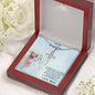 Daughter Personalized Cross Pendant Necklace with Cat Message Card and Gift Box - Mallard Moon Gift Shop