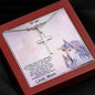 Daughter Personalized Cross Pendant Necklace with Unicorn Message Card and Gift Box - Mallard Moon Gift Shop