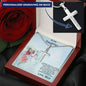 Daughter Personalized Cross Pendant Necklace with Cat Message Card and Gift Box - Mallard Moon Gift Shop