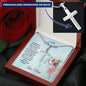 To My Daughter Love Mom Engraved Cross Necklace - Mallard Moon Gift Shop