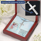 Daughter Personalized Cross Pendant Necklace with Cat Message Card and Gift Box - Mallard Moon Gift Shop