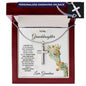 Granddaughter Gift Engraved Cross Pendant Necklace Love Grandma Birthday Special Occasion - Mallard Moon Gift Shop