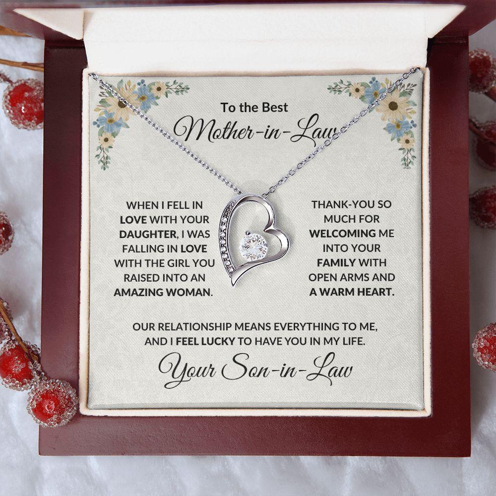 To My Mother-in-law Gift from Son-in-law Forever Love Heart Pendant Necklace - Mallard Moon Gift Shop
