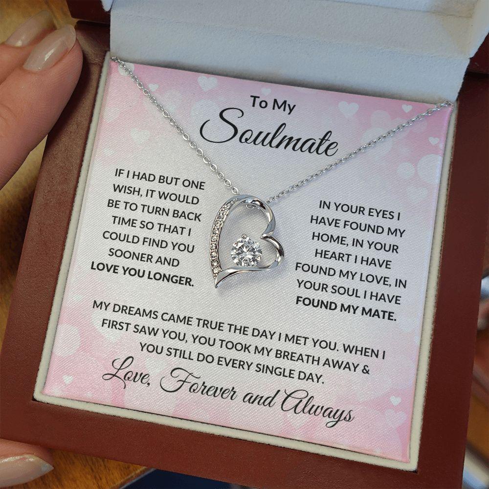 Gift for Soulmate - My Dreams Came True - Forever Love Heart Pendant Necklace - Mallard Moon Gift Shop