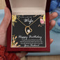 Birthday Gift for Wife CZ Heart Pendant Necklace with Message Card - Mallard Moon Gift Shop