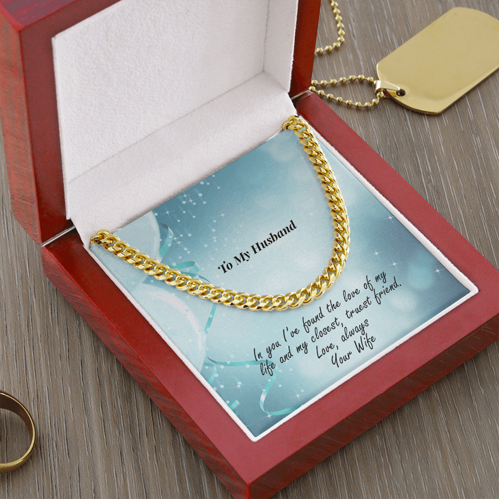 Gift for Husband - Love of My Life - Chain Necklace - Mallard Moon Gift Shop