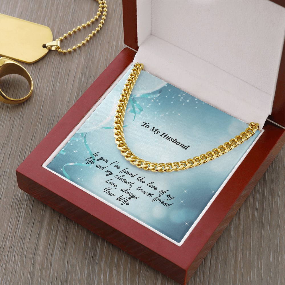 Gift for Husband - Love of My Life - Chain Necklace - Mallard Moon Gift Shop