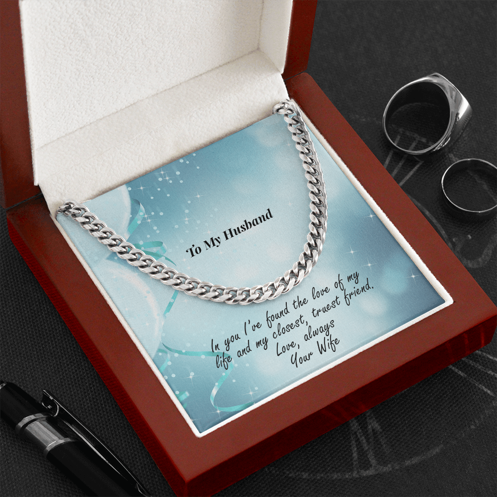 Gift for Husband - Love of My Life - Chain Necklace - Mallard Moon Gift Shop