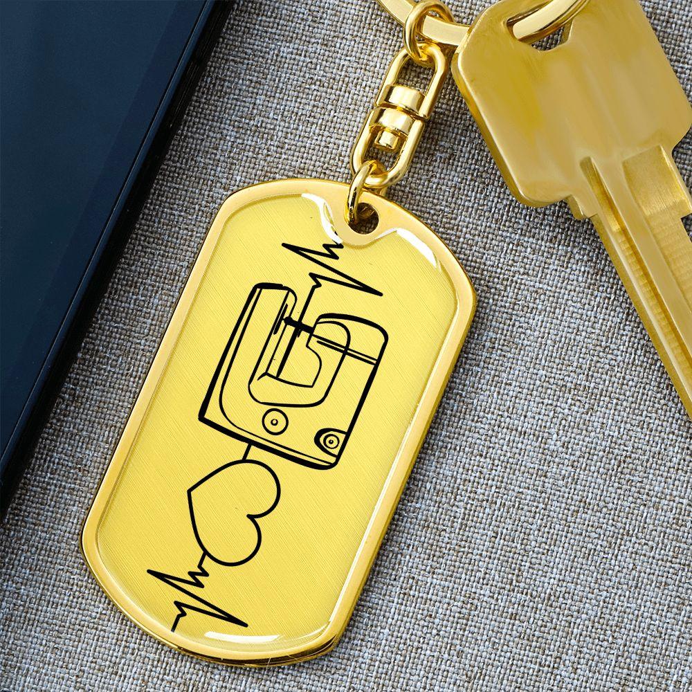 Sewing Quilting Love Personalized Engraved Dog Tag Keychain - Mallard Moon Gift Shop