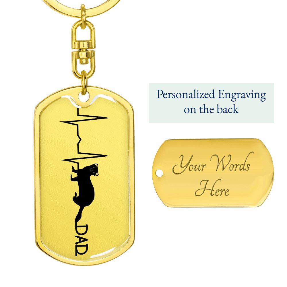 Ferret Dad Personalized Engraved Dog Tag Keychain - Mallard Moon Gift Shop