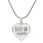 Dog Mom Personalized Engraved Heart Necklace - Mallard Moon Gift Shop
