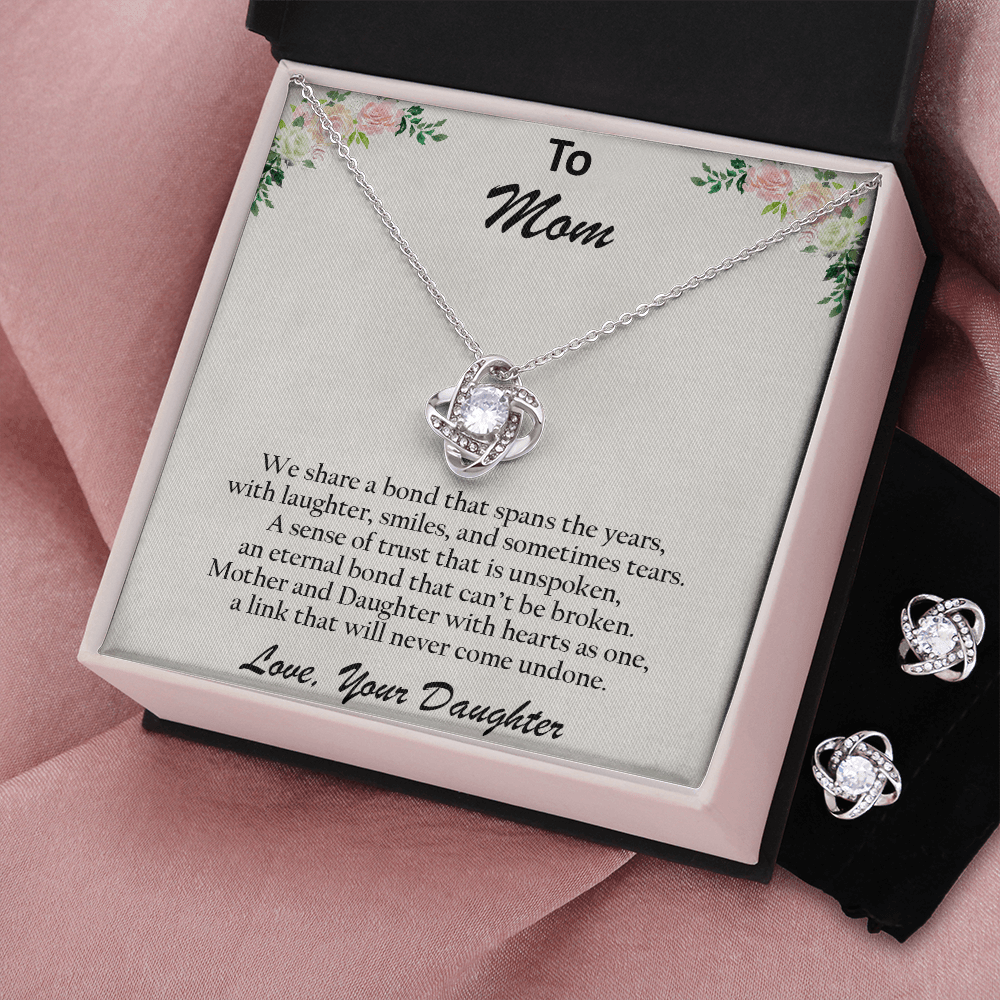 Gift for Mom from Daughter CZ Pendant Necklace and Earring Set - Mallard Moon Gift Shop
