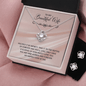 To My Beautiful Wife - My Happily Ever After CZ Necklace and Earring Set - Mallard Moon Gift Shop