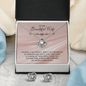 To My Beautiful Wife - My Happily Ever After CZ Necklace and Earring Set - Mallard Moon Gift Shop