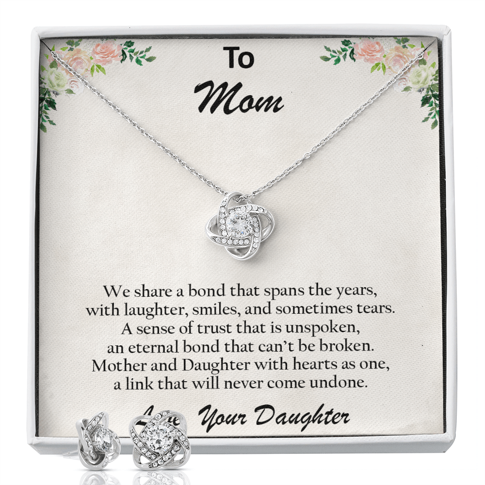 Gift for Mom from Daughter CZ Pendant Necklace and Earring Set - Mallard Moon Gift Shop