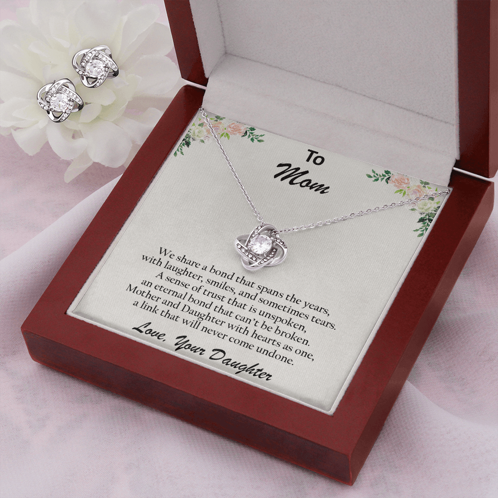 Gift for Mom from Daughter CZ Pendant Necklace and Earring Set - Mallard Moon Gift Shop