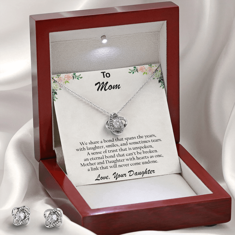 Gift for Mom from Daughter CZ Pendant Necklace and Earring Set - Mallard Moon Gift Shop