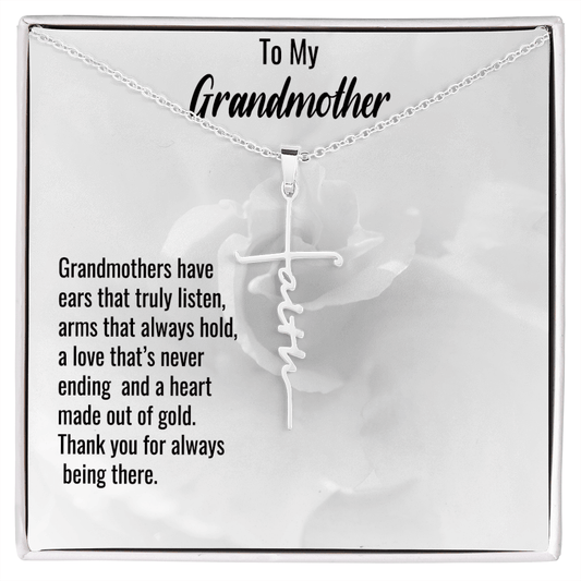 Grandmother Faith Cross Pendant Necklace - Mallard Moon Gift Shop