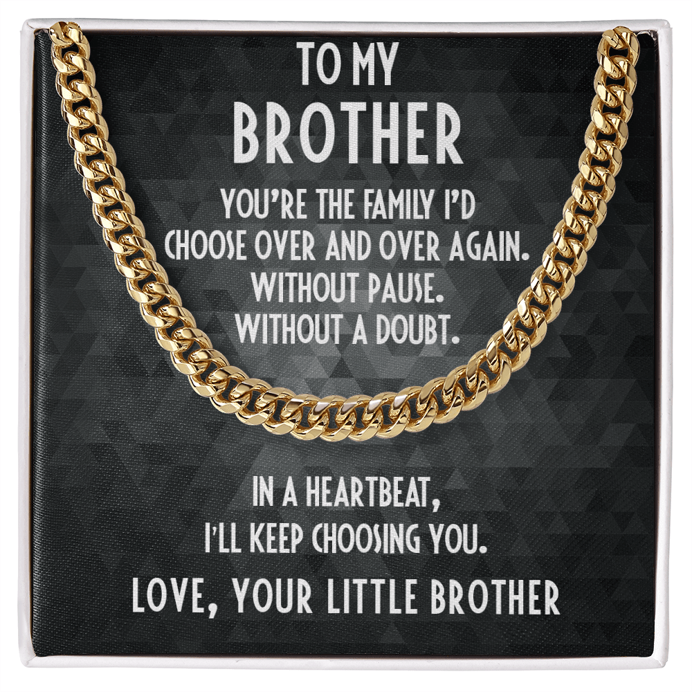 Gift for Brother Adjustable Cuban Link Chain Necklace - Mallard Moon Gift Shop