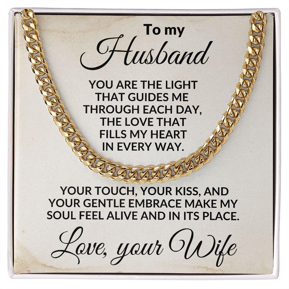 To My Husband - The Love That Fills My Heart - Cuban Link Necklace - Mallard Moon Gift Shop