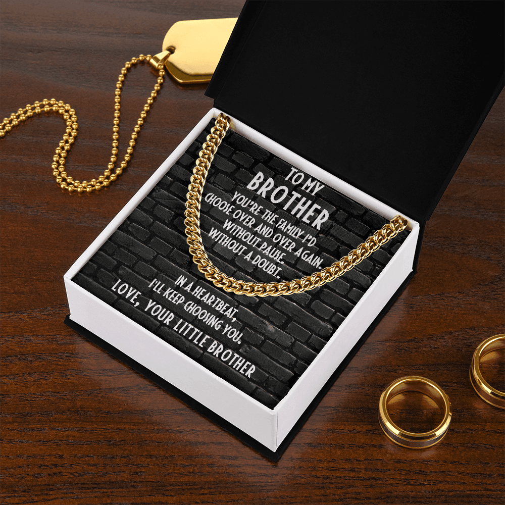 Brother Gift from Little Brother Cuban Link Chain Necklace - Mallard Moon Gift Shop