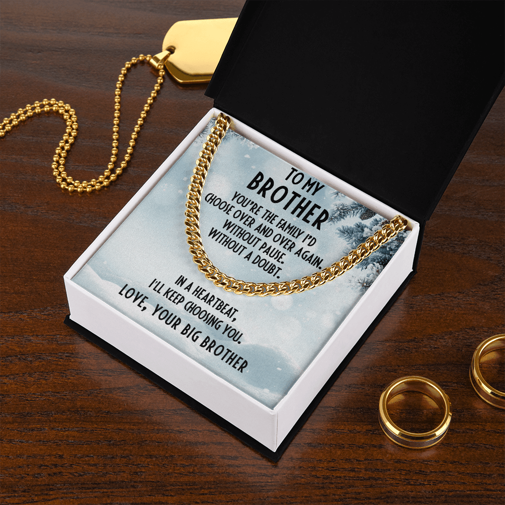 Brother Gift from Big Brother Cuban Link Chain Necklace - Mallard Moon Gift Shop