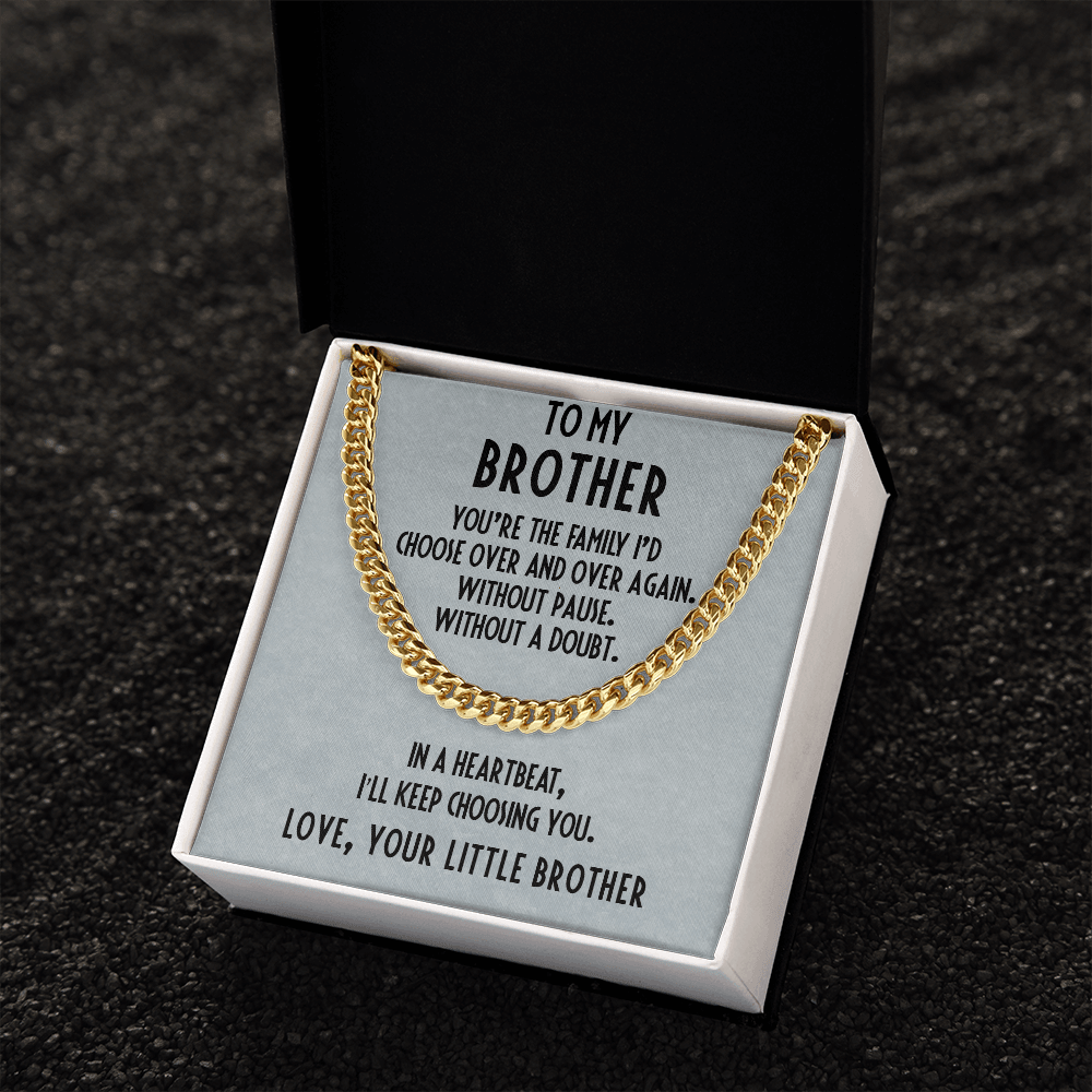 Gift for Brother Adjustable Cuban Link Chain Necklace - Mallard Moon Gift Shop