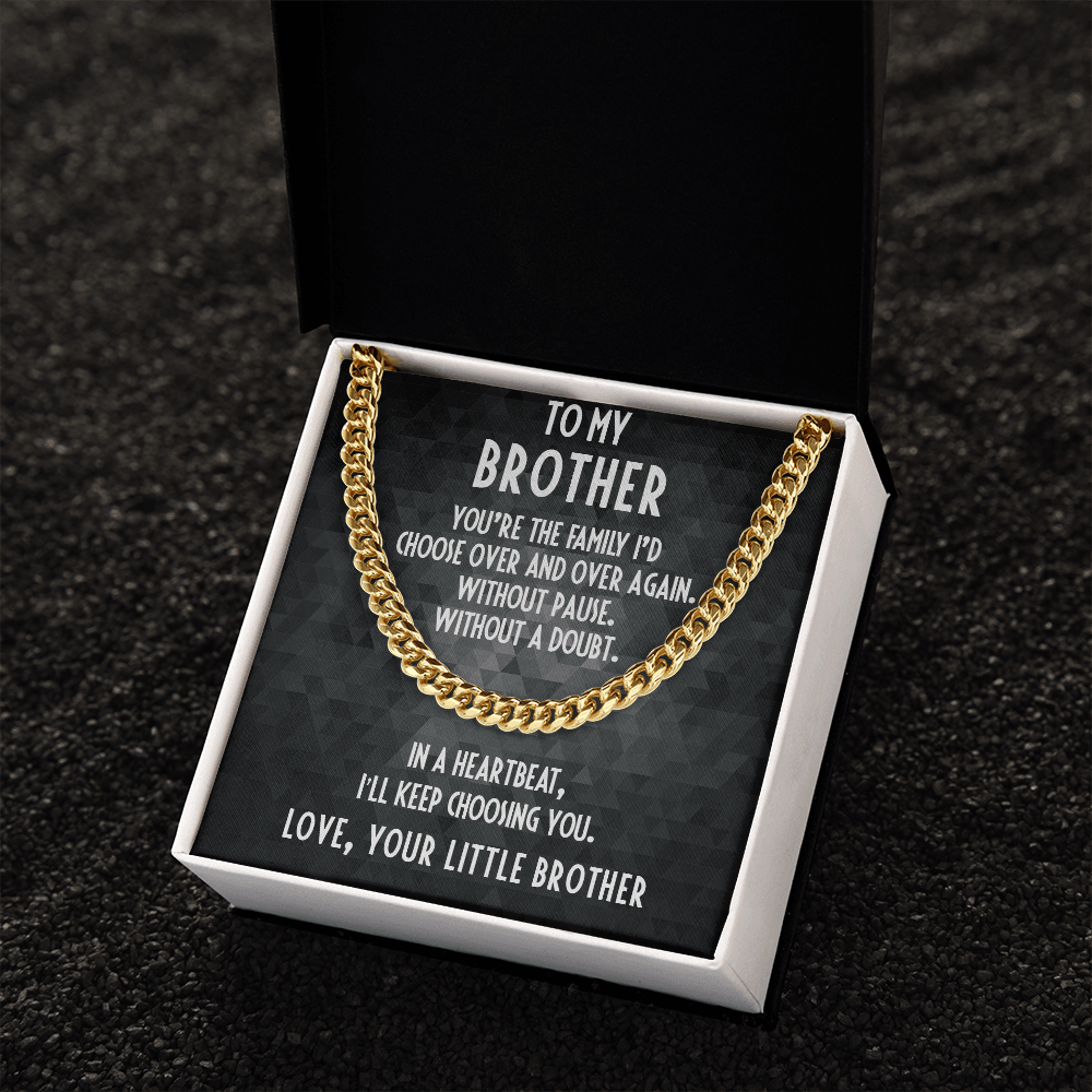 Gift for Brother Adjustable Cuban Link Chain Necklace - Mallard Moon Gift Shop