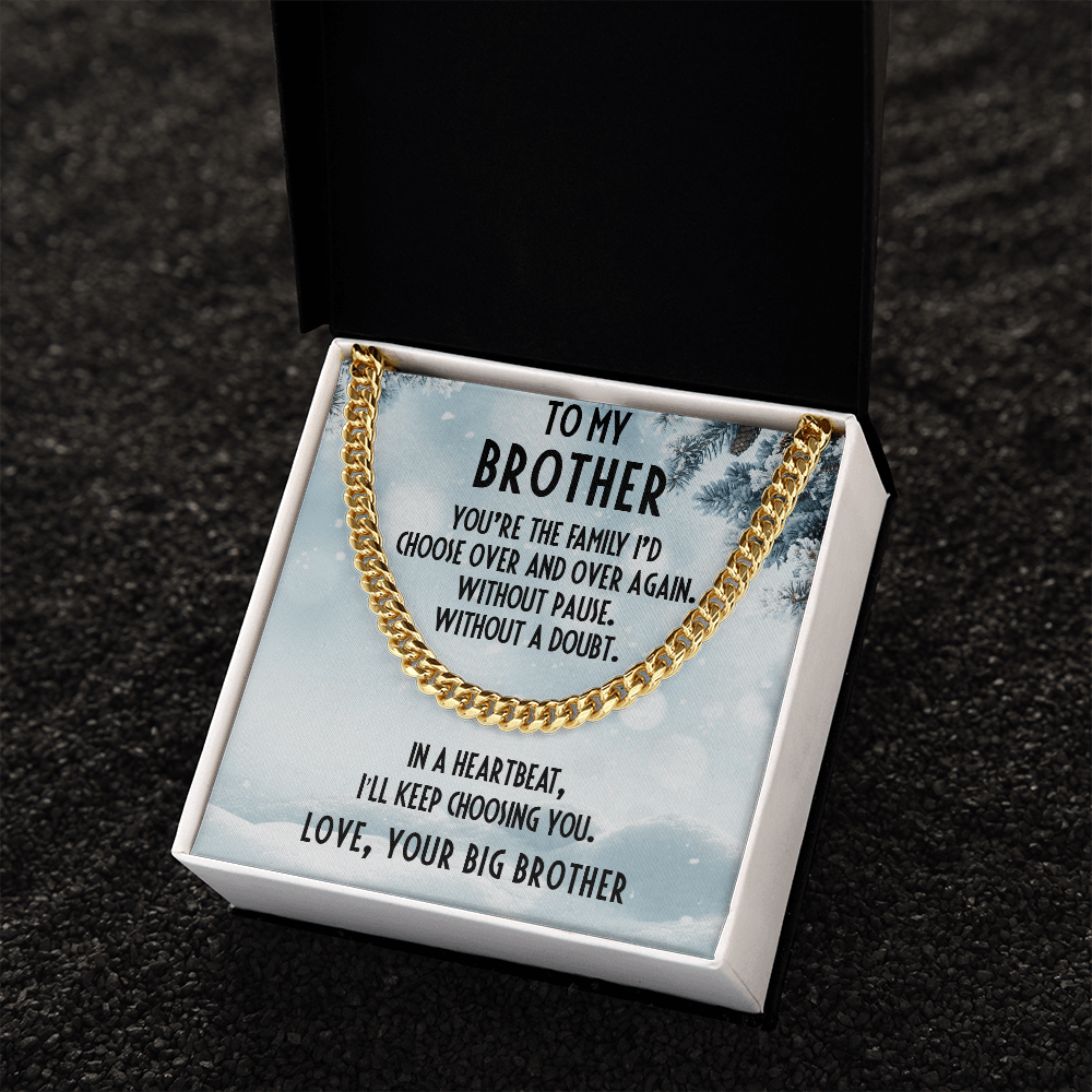 Brother Gift from Big Brother Cuban Link Chain Necklace - Mallard Moon Gift Shop
