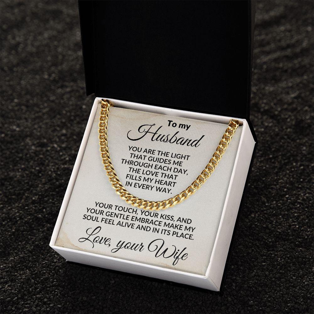 To My Husband - The Love That Fills My Heart - Cuban Link Necklace - Mallard Moon Gift Shop