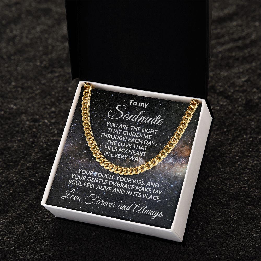 To My Soulmate - Chain Necklace with Romantic Message Card and Gift Box - Mallard Moon Gift Shop