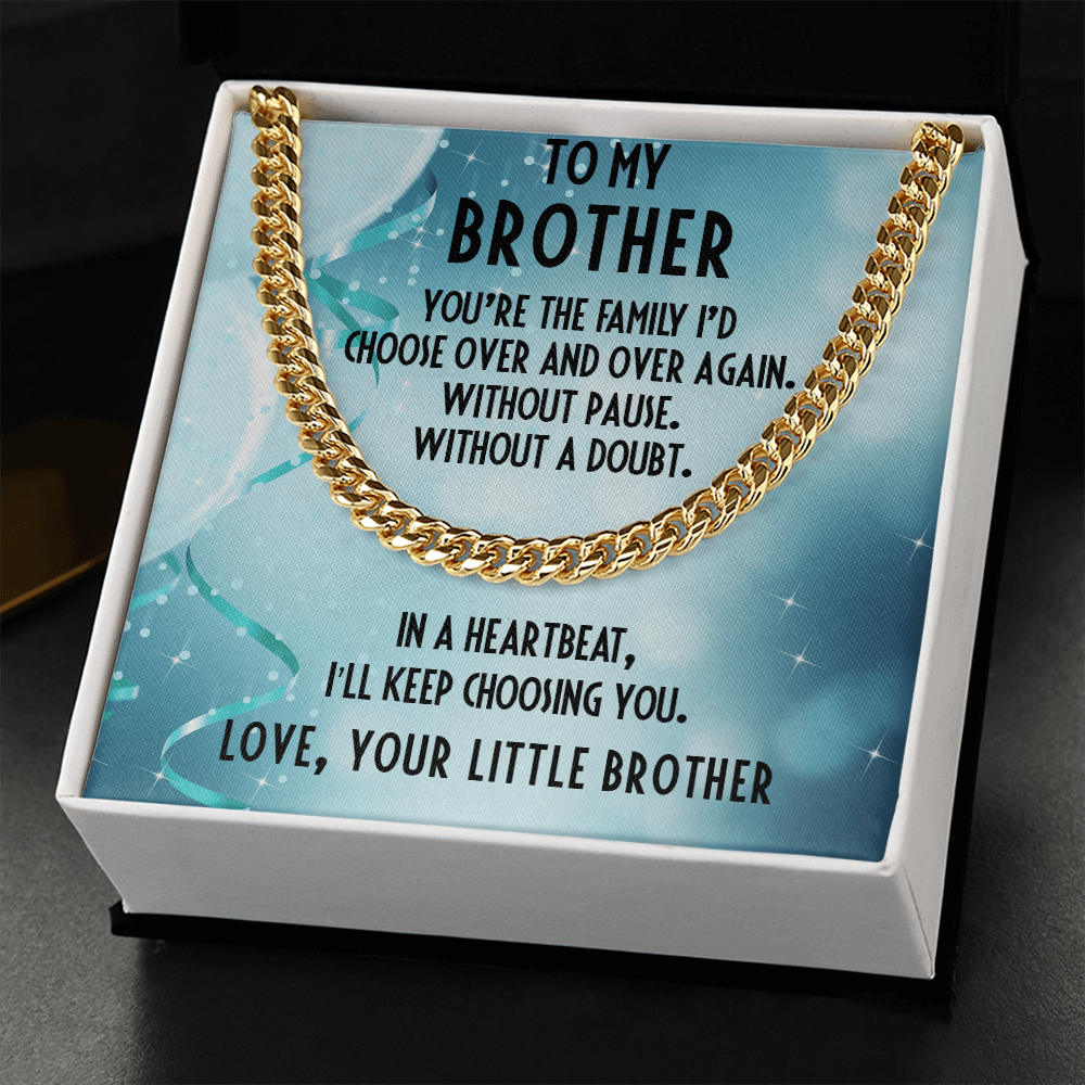 Brother Gift from Little Brother Cuban Link Chain Necklace - Mallard Moon Gift Shop