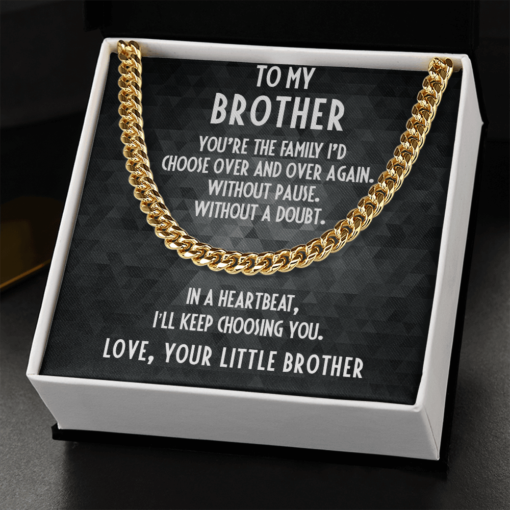 Gift for Brother Adjustable Cuban Link Chain Necklace - Mallard Moon Gift Shop