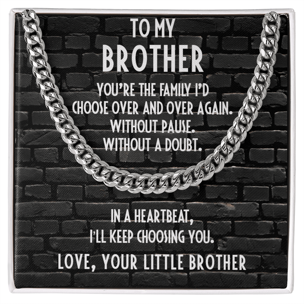 Brother Gift from Little Brother Cuban Link Chain Necklace - Mallard Moon Gift Shop