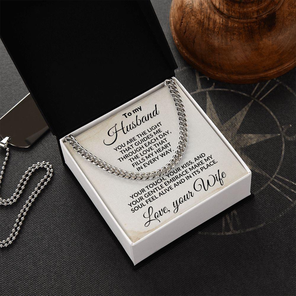 To My Husband - The Love That Fills My Heart - Cuban Link Necklace - Mallard Moon Gift Shop