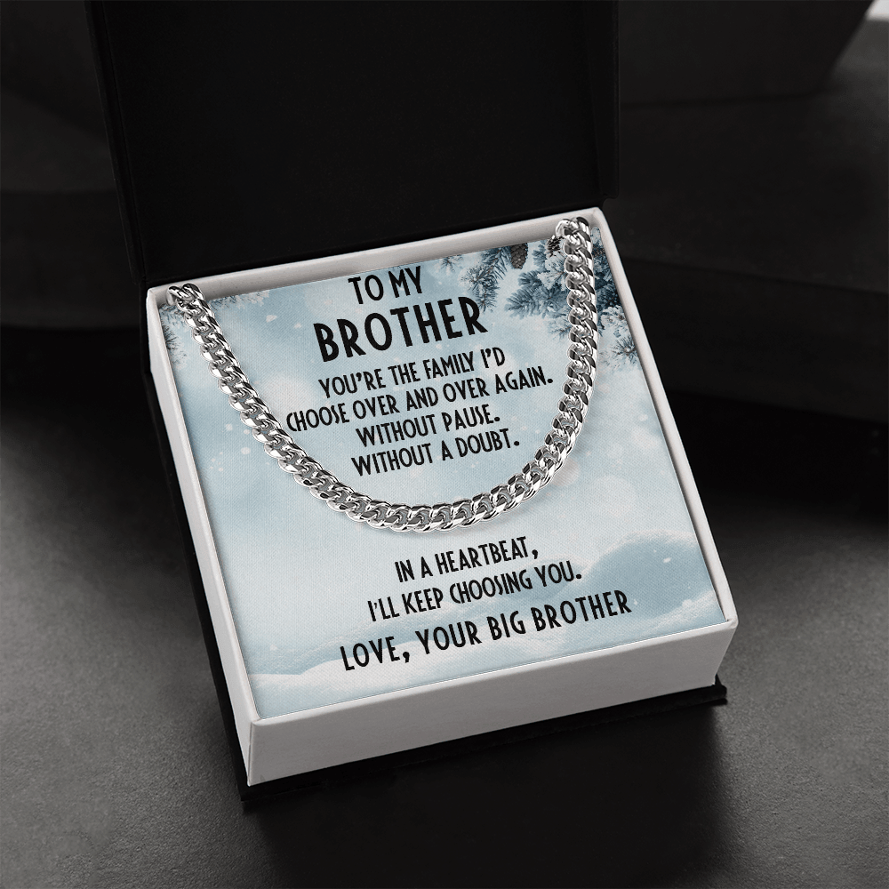Brother Gift from Big Brother Cuban Link Chain Necklace - Mallard Moon Gift Shop
